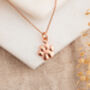 Rose Gold Plated Sterling Silver Paw Print Necklace, thumbnail 1 of 5