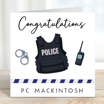 Personalised Police Card, New Job Or Promotion Card, 2 of 2