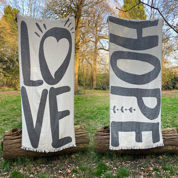 Personalised Love Texted Throw, Gift Towel Set For Couples, 7 of 11
