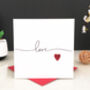 Elegant 'Love' Embroidered Heart Card, thumbnail 1 of 1