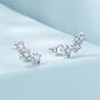 Sterling Silver Sparkling Stars Stud Earrings, thumbnail 1 of 6