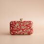 Amna Red Silk Clutch, thumbnail 1 of 4