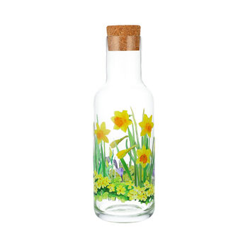 Spring Flower Printed Glass Water Carafe With Cork, 3 of 7