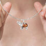 Genuine Amber Elephant Necklace In Sterling Silver, thumbnail 2 of 9