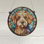 Labradoodle Stained Glass Effect Suncatcher, thumbnail 1 of 6