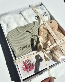 Personalised Baby Shower And Baby Gift Set Box Celebration, 6 of 12