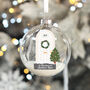 1st Christmas At A New Home Door Glitter Glass Bauble, thumbnail 2 of 8