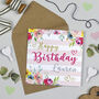 Superstar Pink Floral Birthday Card, thumbnail 2 of 5