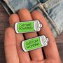 Customisable Engraved Battery Enamel Pin | Personalised, Powered By, thumbnail 6 of 6