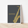 Saxophone Print | Instrument Music Poster, thumbnail 4 of 10