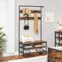 Hall Tree Coat Rack With Bench And Shoe Storage And Hooks, thumbnail 2 of 7