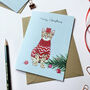 Ginger Tabby Cat Christmas Card, thumbnail 2 of 2