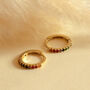 Small Hoops With Colourful Stones, Rainbow Jewellery, thumbnail 2 of 3