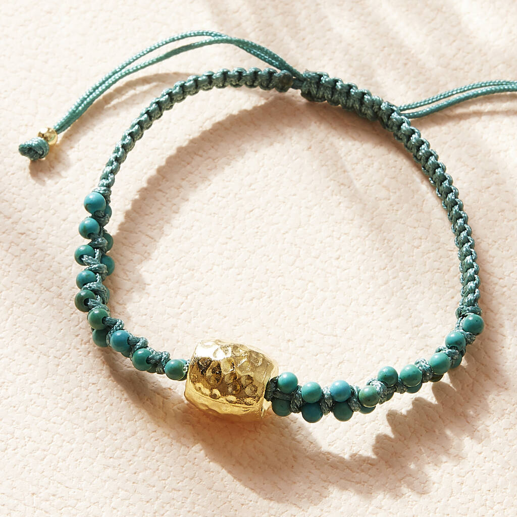 Turquoise Gold Bead Friendship Bracelet By Rochejewels ...