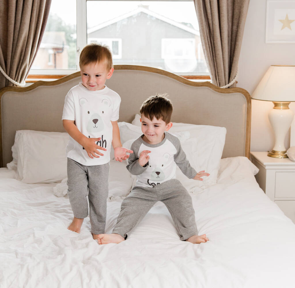 personalised bear pyjamas by little baby boutique