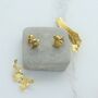 Little Gold Plated Stainless Steel Cat Stud Earrings, thumbnail 1 of 2