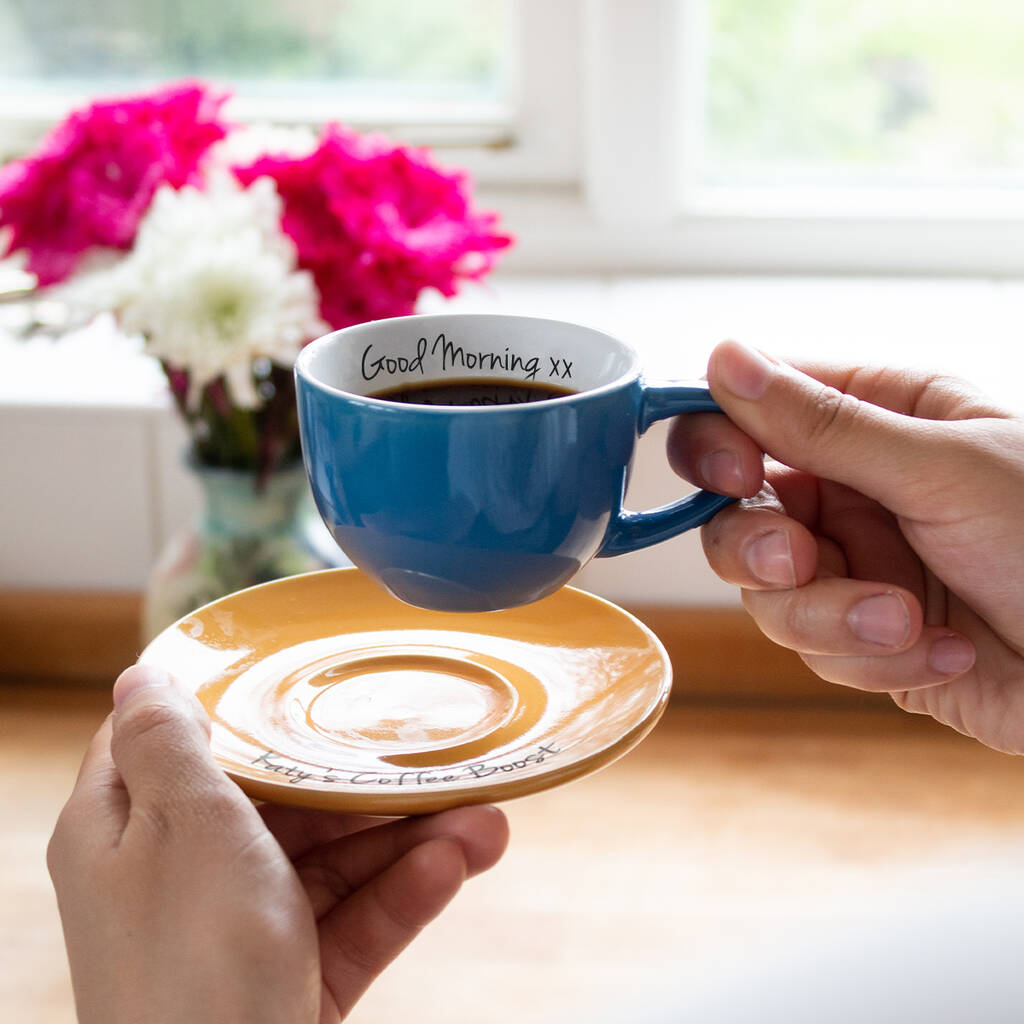 Personalised Colourful Espresso Cup And Saucer Set By Jonny's Sister