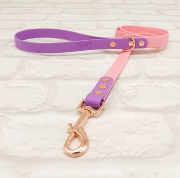 Waterproof Dog Collar And Lead Set Baby Pink/Amethyst, 3 of 3