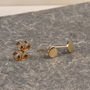Solid Gold Pin Stud Earrings, thumbnail 1 of 8