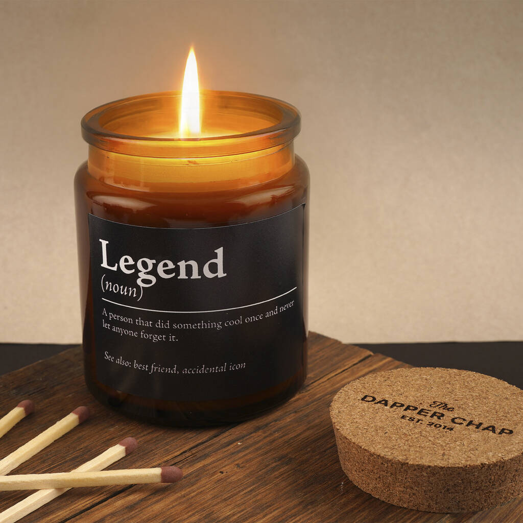 Brown Jar Candle • “Legend” • Scented Jar Candle • Gift For Him • Special Dad • Novelty Candle • Humor Candle, 1 of 3