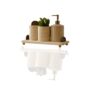 Beige Marble Bathroom Set With Tray And Bronze Accents, thumbnail 2 of 2