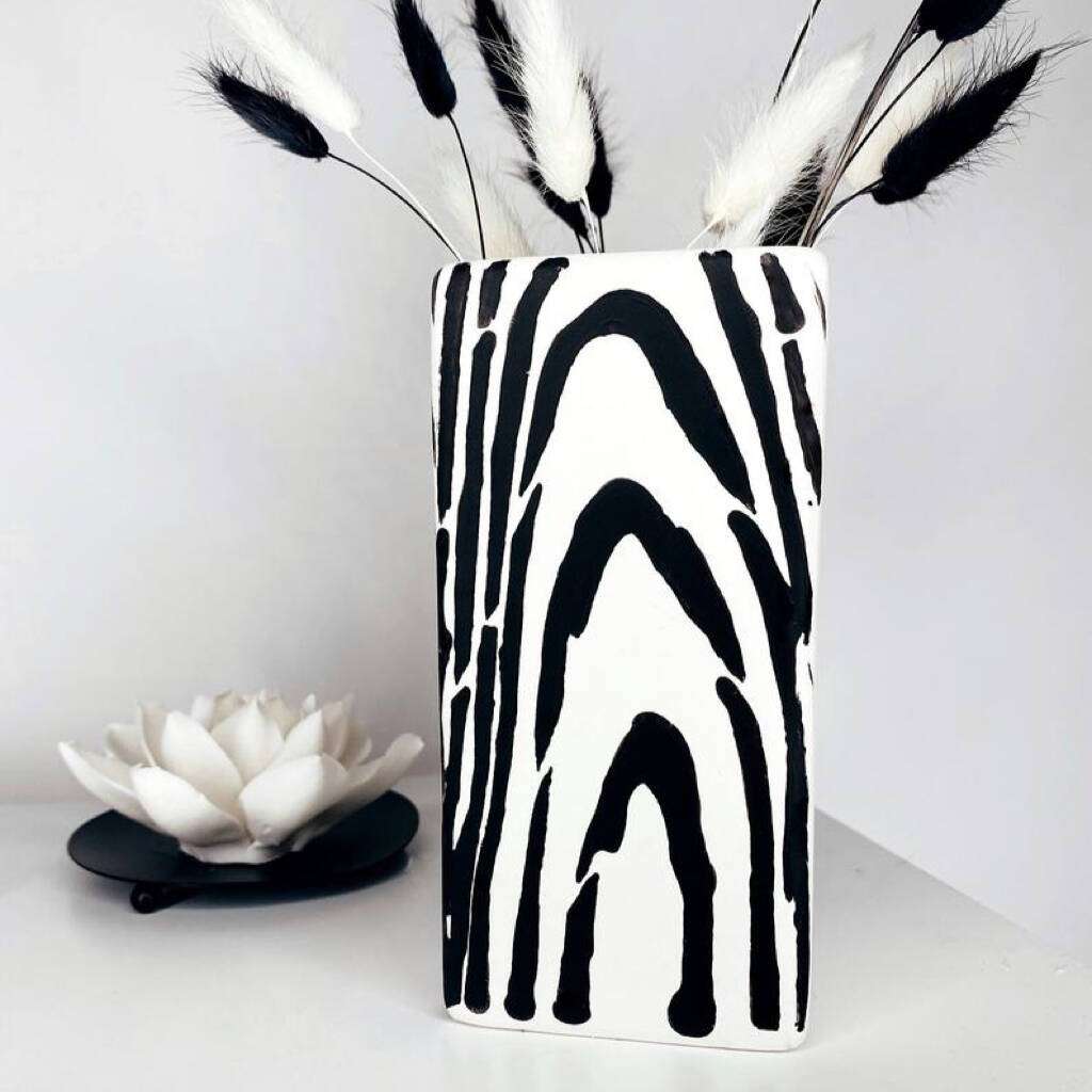 Ceramic Zebra Vase By Jasmine Alice Home