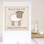 Personalised Sheep 7th Wedding Anniversary Card, thumbnail 1 of 12