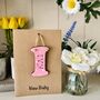 Personalised New Baby Alphabet Letter Wooden Card, thumbnail 1 of 4