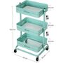Three Tier Storage Trolley Rolling Utility Cart Shelves, thumbnail 12 of 12