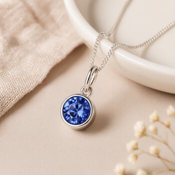 Personalised September Birthstone Necklace In Sterling Silver, 2 of 11