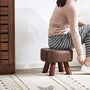 Solid Wood Stool Pouffe Chairs Padded Seat Footrest, thumbnail 2 of 6