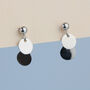 Sterling Silver Tiny Circle Dangle Stud Earrings, thumbnail 4 of 7