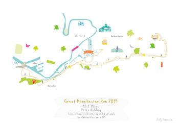 Great Manchester Run Half Marathon Route Map Print, 6 of 6