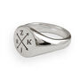 Family Initials Large Silver Signet Ring, thumbnail 7 of 10