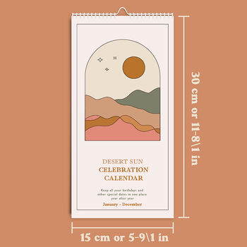Desert Sun Perpetual Birthday Calendar, 8 of 9