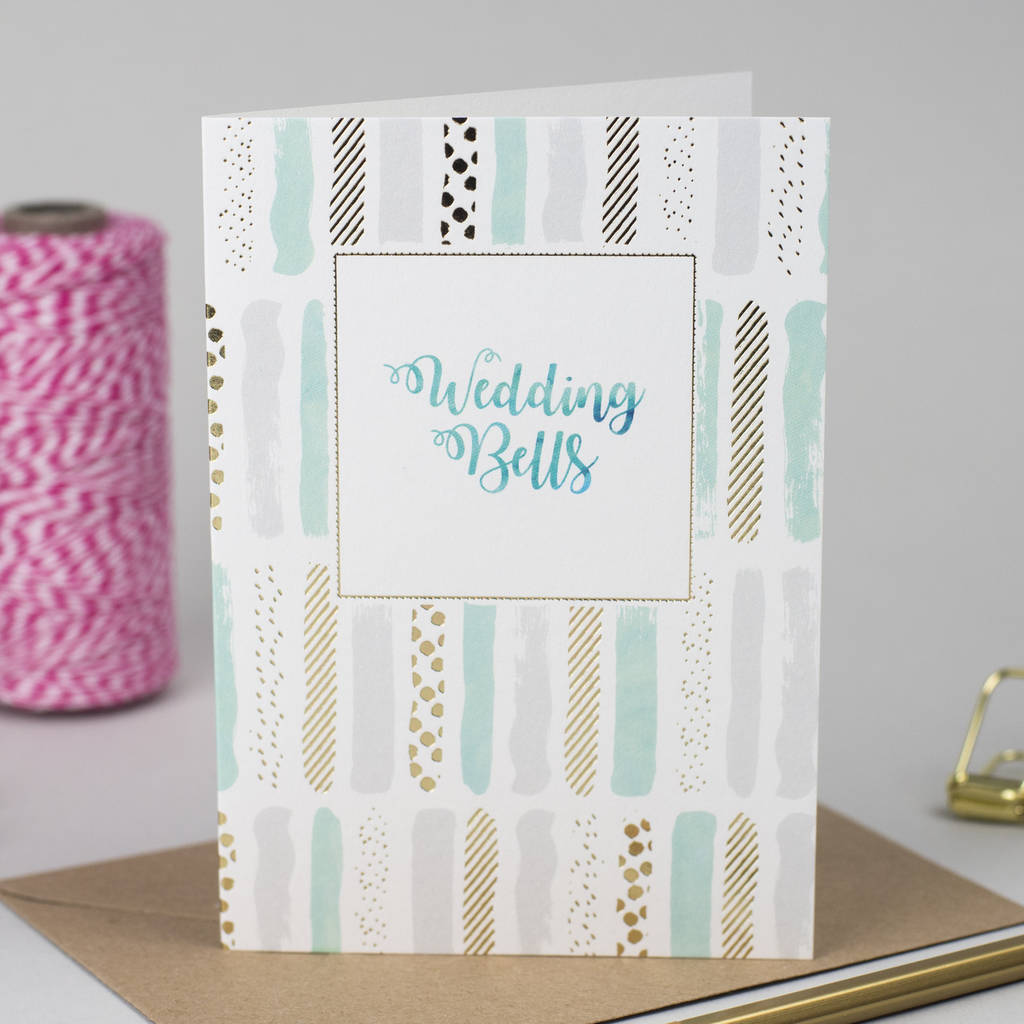 Wedding Bells Gold Foil Card By Bonnie Blackbird