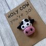 Personalised Age Cow Crochet Birthday Card Handmade, thumbnail 2 of 12