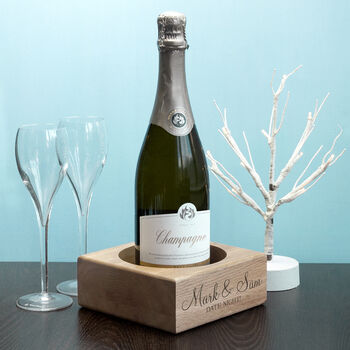 Personalised Solid Oak Champagne Holder, 3 of 8