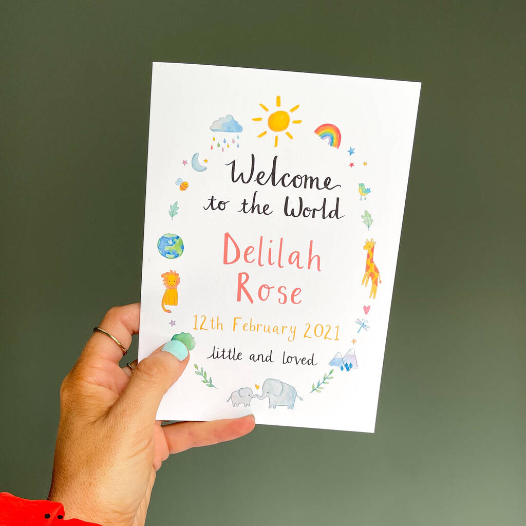 Personalised Welcome To The World Baby Card, 1 of 7