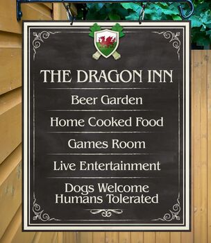 Dragon Inn Personalised Home Pub Sign Man Cave Sign, 6 of 9