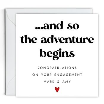 And So The Adventure Begins Engagement Card, 2 of 3