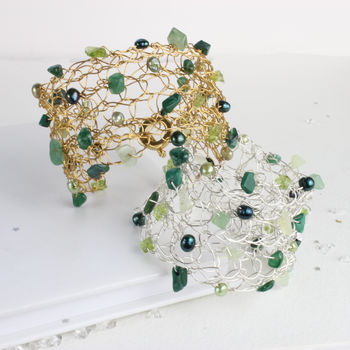 Metal Thread Cuff Bracelet In Various Colours, 7 of 12