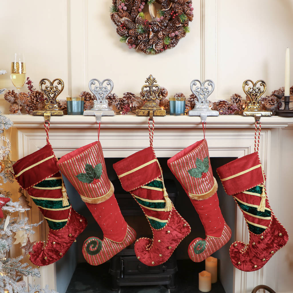 luxury elf boot christmas stocking collection by dibor ...