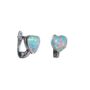 High Quality Opal Sterling Silver Heart Earrings, thumbnail 3 of 5