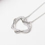 Crystal Encrusted Double Heart Pendant Necklace, thumbnail 1 of 9