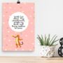 Cute Wall Art Poster With Leopard And Hearts, thumbnail 1 of 5