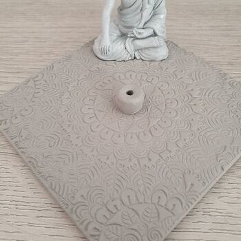 Meditating Buddha Grey Incense Burner, 5 of 6