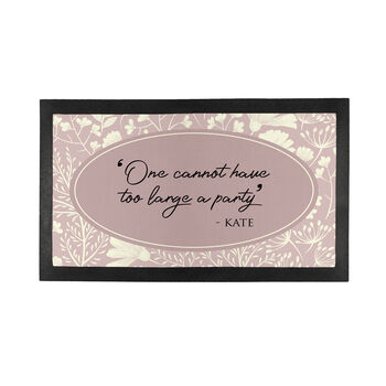 Personalised Classic Floral Quote Bar Mat, 9 of 10