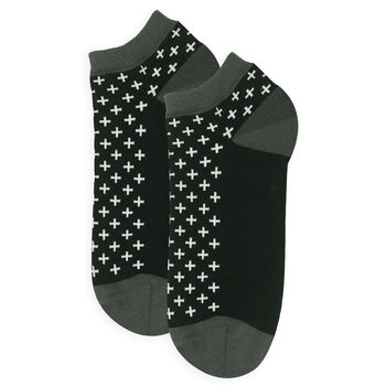 Crosslet Black And Cube Teal Men's Trainer Socks Bundle, 4 of 7