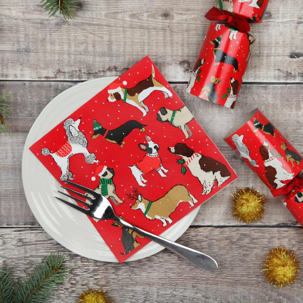 Christmas Dog Paper Napkins By Postbox Party